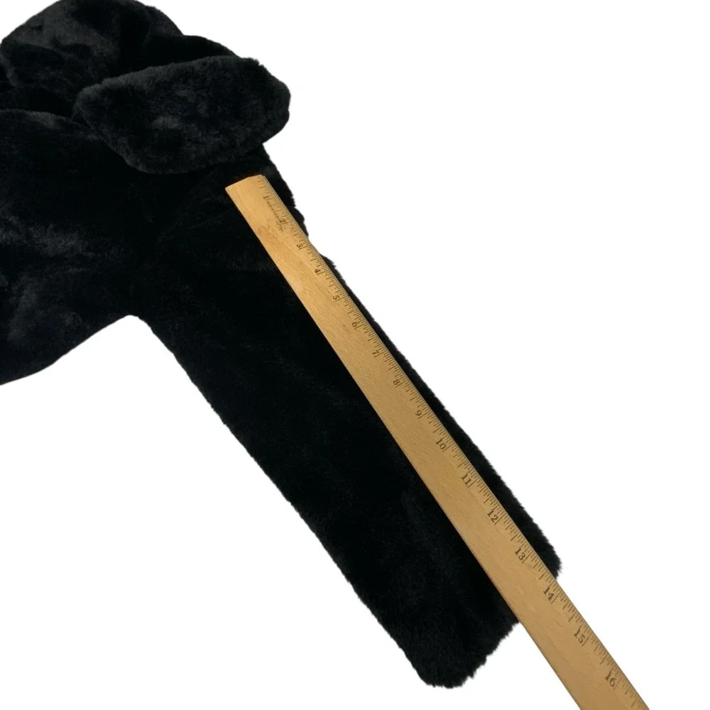 Rare Editions Collared Faux Fur Jacket Toddler Girls Size‎ 5 Black Long Sleeve